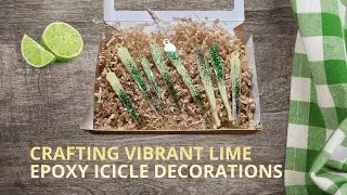 Epoxy Resin Icicle Ornaments in Lime Color. Full DIY Process