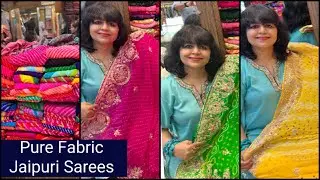 Pure Chiffon, Georgette, Silk fabric Tie & Dye and Leheriya Sarees with Heavy Gotta-Patti /Jaipur