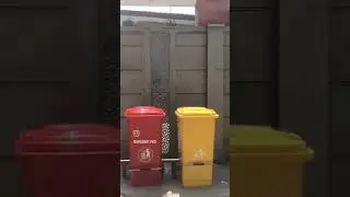 dustbin 120 liter with wheels and paddle.             #garbagebin #trashcan #dustbins #trashbin