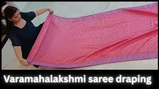 #Varamahalaxmi easy sareedraping🥻 #मांडी घालून बसलेल्या गौरीला साडी कशी नेसवावी#गौरीची रुबाबदार बैठक