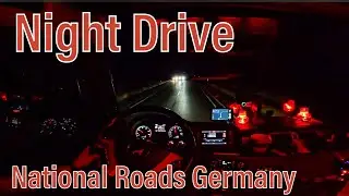 ⭐️ POV Night Drive Germany 🇩🇪 &ndash; Real Truck Driving on National Roads (4k)