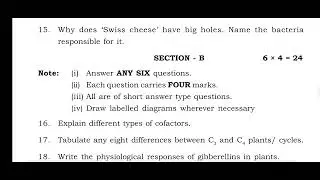 TS inter 2nd year BOTANY model paper (2021-2022 only) issued by the board of intermediate.