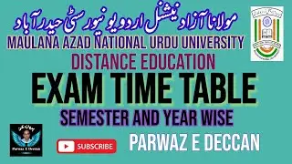 MANUU DISTANCE EDUCATION EXAM TIME TABLE