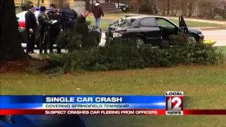 Driver crashes after running from Springfield Twp. police