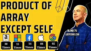 Product of Array Except Self: Leetcode 238 - Array interview java @ google, apple, facebook, amazon