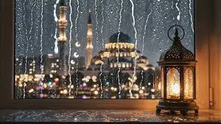 Rainy Ramadan Night Window 🌧️ Cozy Ambience for Iftar & Relaxation (1 Hour)