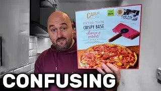 SPANISH toppings on an ITALIAN pizza from a GERMAN supermarket but sold in ENGLAND !!!