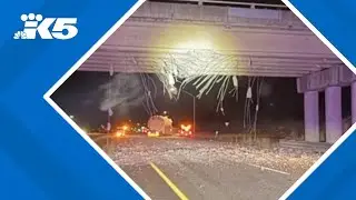 Semi-truck hits I-90 overpass near Cle Elum