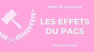 Les effets du PACS - Cours de droit de la famille