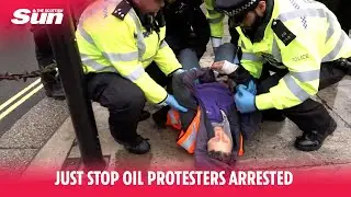 Police arrest Just Stop Oil protesters as they lie on the pavement