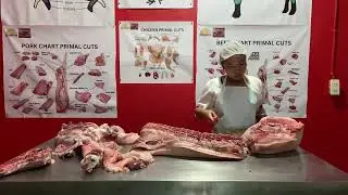 How I get primal cuts and debone half pork carcass with Introduction and enumeration of parts.