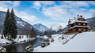Winter Nature Sounds ❄️🔥 Warm Lakeside Cabin Ambience for Sleep, Meditation & Relaxation