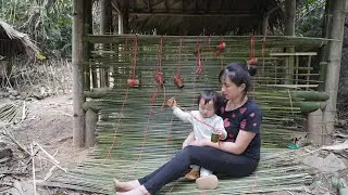 Weaving Bamboo Mats for the Toy House in the forest - A Secret Gift from a Single Mother