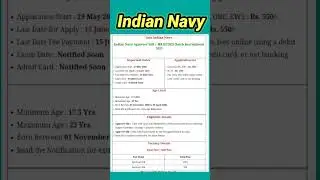 Indian Navy New vacancy 2023 || Indian Navy SSR|| Indian Navy MR || @srkitech.