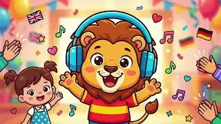 Hello–Hallo! 👋🦁 Learn Greetings & Names (EN→DE) | HyKidzMusic #HyKidzMusic