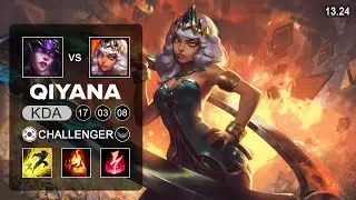 Qiyana vs Syndra Mid - KR Challenger - Patch 13.24 Season 13