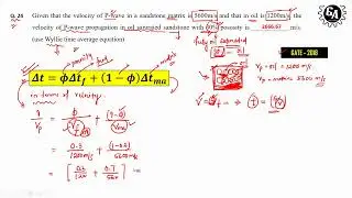 046 GATE GEOPHYSICS Wiley's Time Average Equation 2018-Q-24
