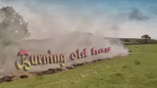 Burning old hay