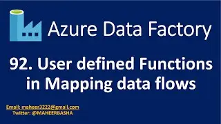 92. User defined Functions in Mapping data flows in Azure Data Factory