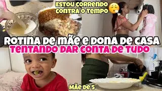 ROTINA DE MÃE E DONA DE CASA EM UM DIA CORRIDO🥵| ELE MOSTROU AS HABILIDADES DELE 