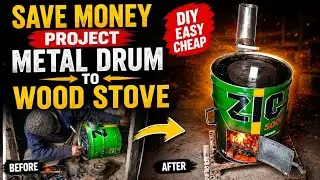 Insane Transformation | Old Drum &rarr; Wood Burning Stove