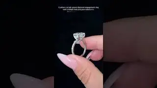 4CT Cushion Cut Lab Grown Diamond Engagement Ring with Sidestones and Hidden Halo | By Karaters