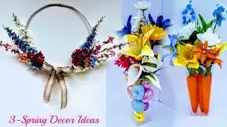 DIY Dollar Tree 3 Spring Decor Ideas EASY, FAST & Beautiful  / Spring Wreath
