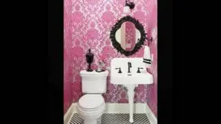 pink and white bathroom