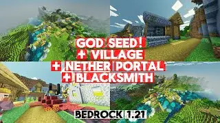 🔥 GOD SEED! Village + Nether Portal + Blacksmith ⚒️ | Bedrock 1.21
