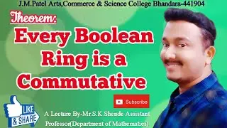 Every Boolean Ring is a Commutative|Ring Theory| Theorem |In Hindi
