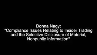 Compliance Issues Relating to Insider Trading