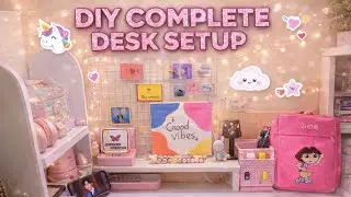 😱DIY Complete Desk Makeover ✨ | Budget Desk Setup with Cardboard Organizers | My Pinteresty Studio