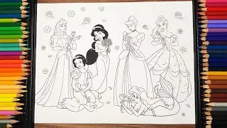 👑💖 Royal Beauties Unite: Speed Coloring Disney Princesses | Enchanting Art Adventure 🎨✨