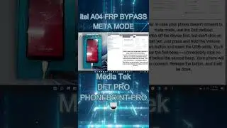 itel A04 FRP Bypass MTK Meta Mode DFT PRO Tool#byphonepointpro #itela04 #frpbypass #dftpro #tech