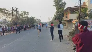1600 meter running time trail ( महामुकाबला 🏃💪), 1st-4.48, 2nd-4.49, 3rd-4.49  #maharashtrapolice 