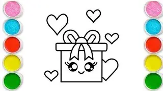 Gift Box Drawing, Painting & Coloring For Kids and Toddlers_ Easy Art