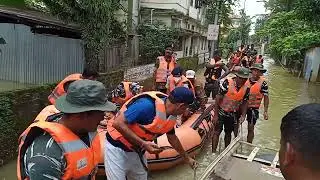 Flood rescue operation by CRPF IN SILCHAR, ASSAM