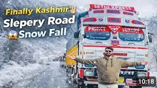 Harvey Snowfall Finally Kashmir pahuch Gaye✌️Road Bahut Slepery hai😞Danger Drive 🇮🇳Trucker’s Life 