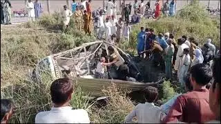Several passengers injured as speeding van falls into ditch in Tando Muhammad Khan