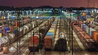 Train Yard at Night Ambience | Distant Engines & Calm Soundscape for Sleep & Study