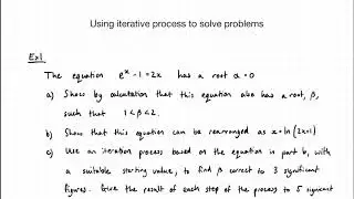 CAIE Mathematics (P2) - Using Iterative Process in Solving Problems
