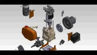 Solidworks Dizel Motor Montaj Patlatma Animasyonu