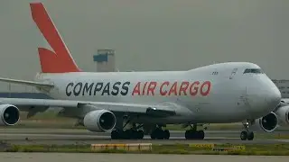 Fliegende Legende - Compass Air Cargo Queen Boeing 747-4 startet am Flughafen in Frankfurt 🛫 