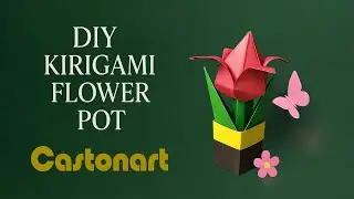 DIY Kirigami Flower Pot 🌸✂️ | Easy Paper Craft Tutorial That Will Surprise You!