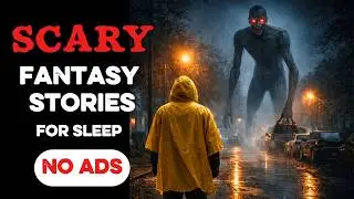 🛑 NO ADS 🛑 4 HOURS of FANTASY Scary Stories for Sleep | Gentle Rain Sounds + Black Screen