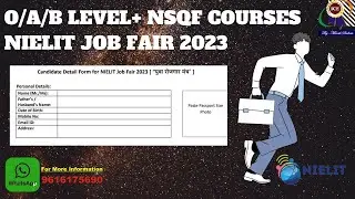 Nielit Job fair| Jobs for o level and NSQF students