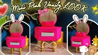 DIY Mini Vanity Table | Cute Pink Miniature Dressing Table | Easy Cardboard Craft