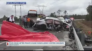 Four dead after police chase on Leroy Coffer Hwy. in Liberty County