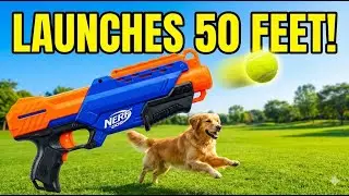 Launch Balls 50 Feet Best Dog Fetch Toy Nerf Blaster