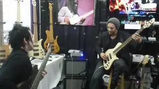 Hadrien Feraud Playing an Aquilina with Henrik Linder NAMM 2015